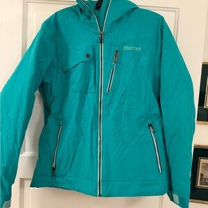 Marmot Teal Hooded Ski/Snowboard Jacket